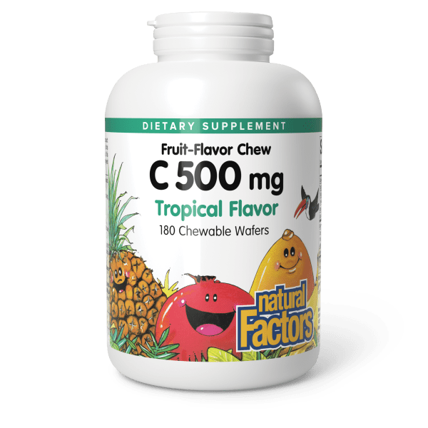 Vitamin C Fruit-Flavor Chew 500 mg 180 Chewable Wafers Tropical, image-hi-res