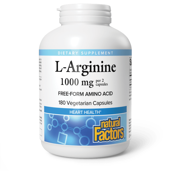 L-Arginine 1000 mg 180 Vegetarian Capsules, image-hi-res
