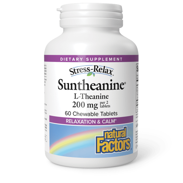 Suntheanine® L-Theanine 200 mg per 2 tablets 60 Chewable Tablets Tropical, image-hi-res